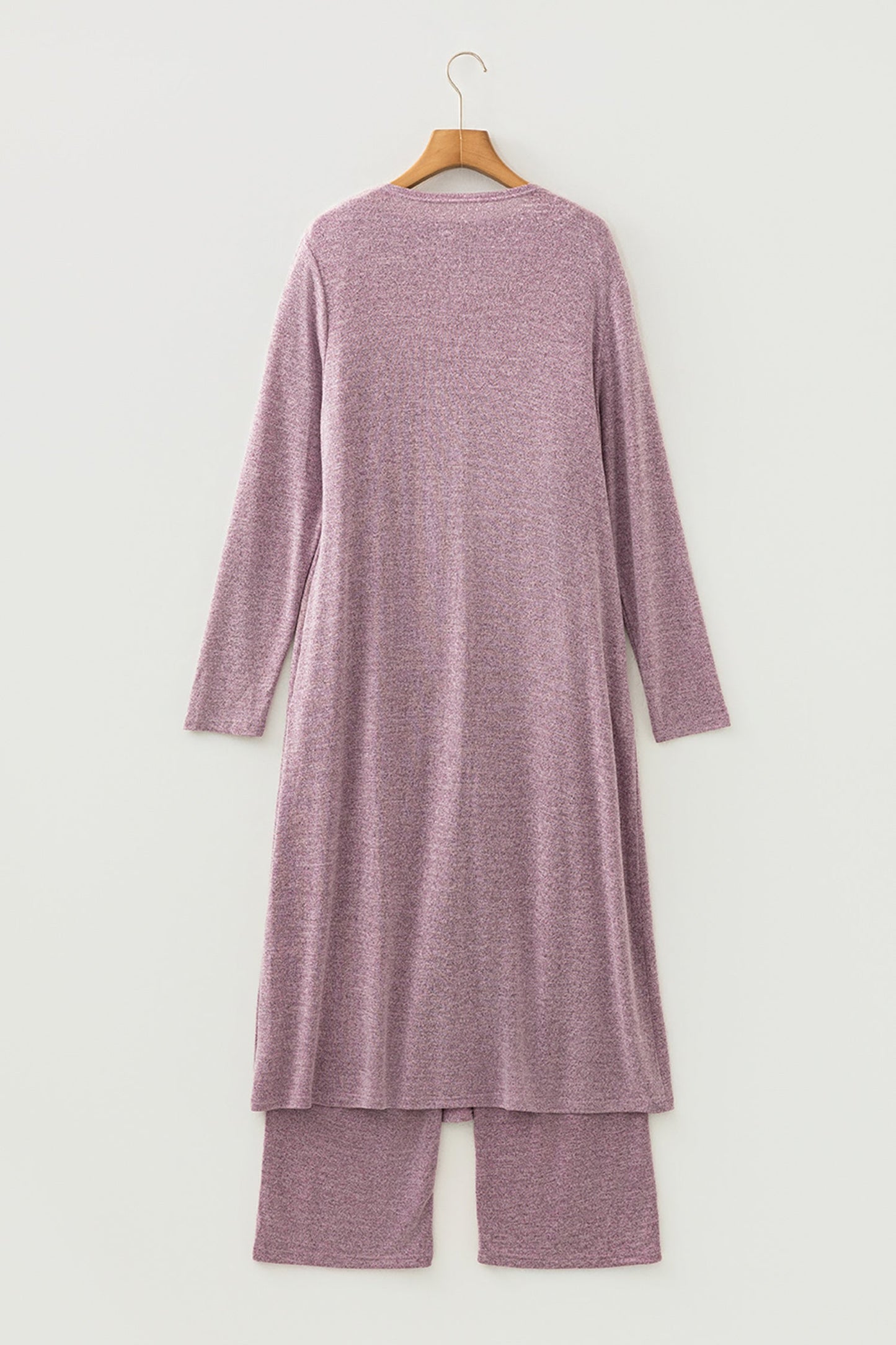 "Women's Dusty Mauve duster cardigan set styled — cozy chic loungewear Freedom Fulfillment"