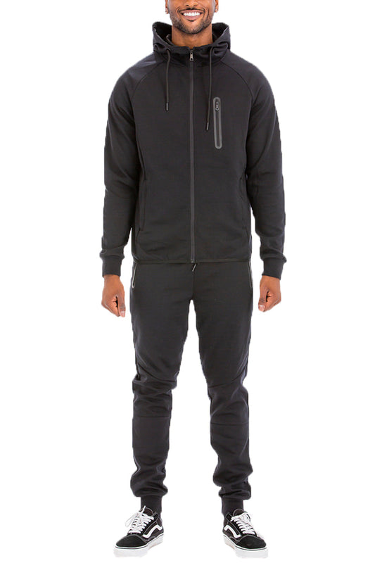 Tech Fleece Tracksuit - Black - Men's Premium Sweat Set Front View