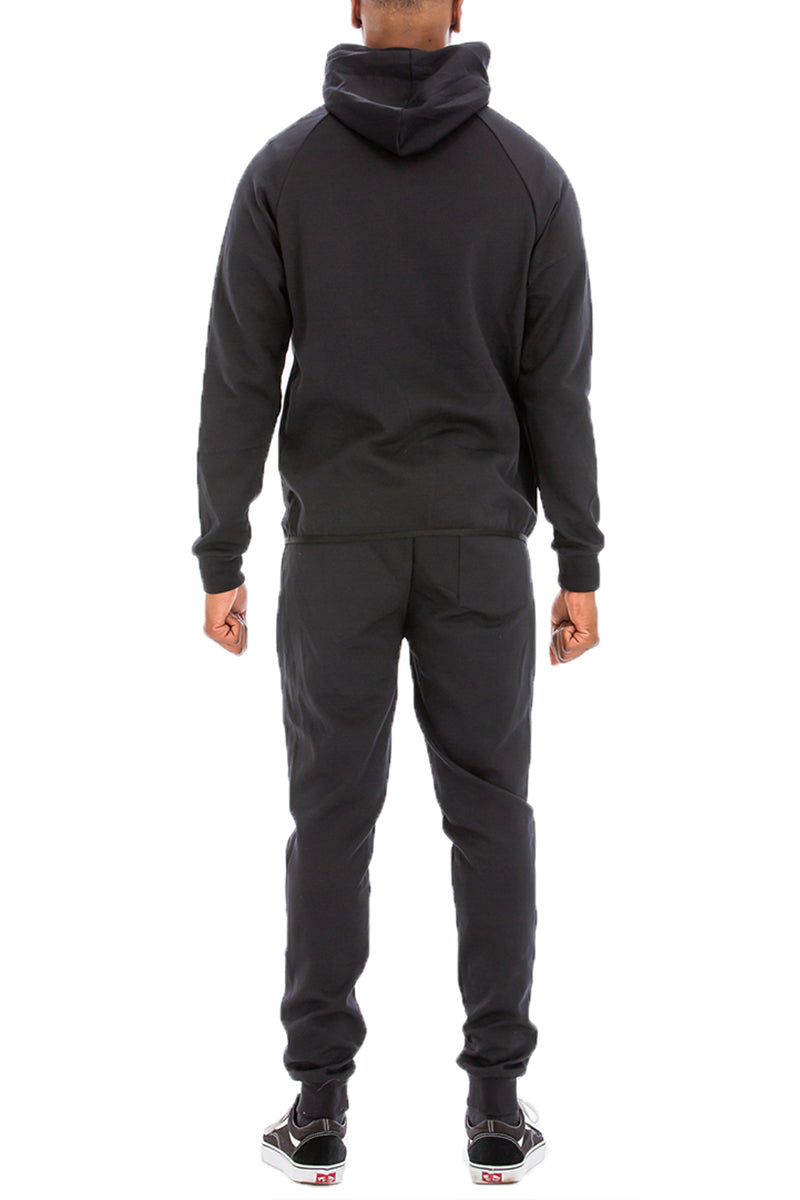 Tech Fleece Tracksuit - Black - Men's Athletic Streetwear Set Back View
